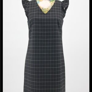 Loft Black Checkered Dress